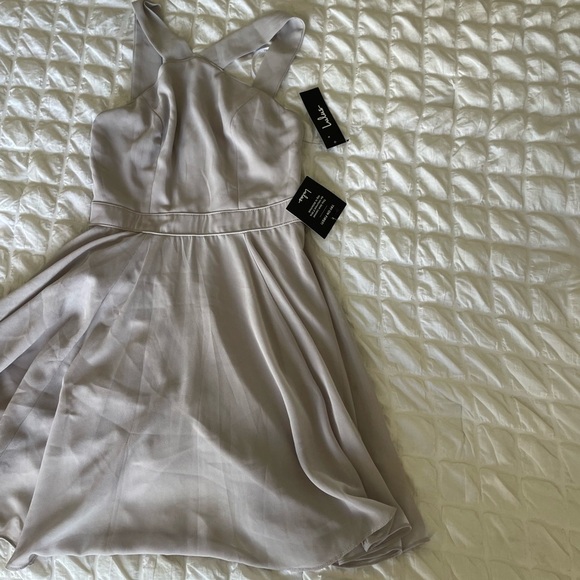 Lulu's Gray Forevermore Halter A-Line Dress - Picture 6 of 11